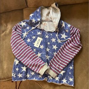New with tags Roxy Red White and Blue sweatshirt